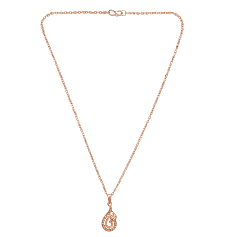 Urthn Rose Gold Plated Chain Pendant For Women/ Girls(Pack of 12)
