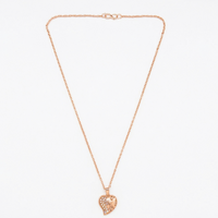 Urthn Rose Gold Plated Heart Shape Chain Pendant For Women/ Girls(Pack of 12)