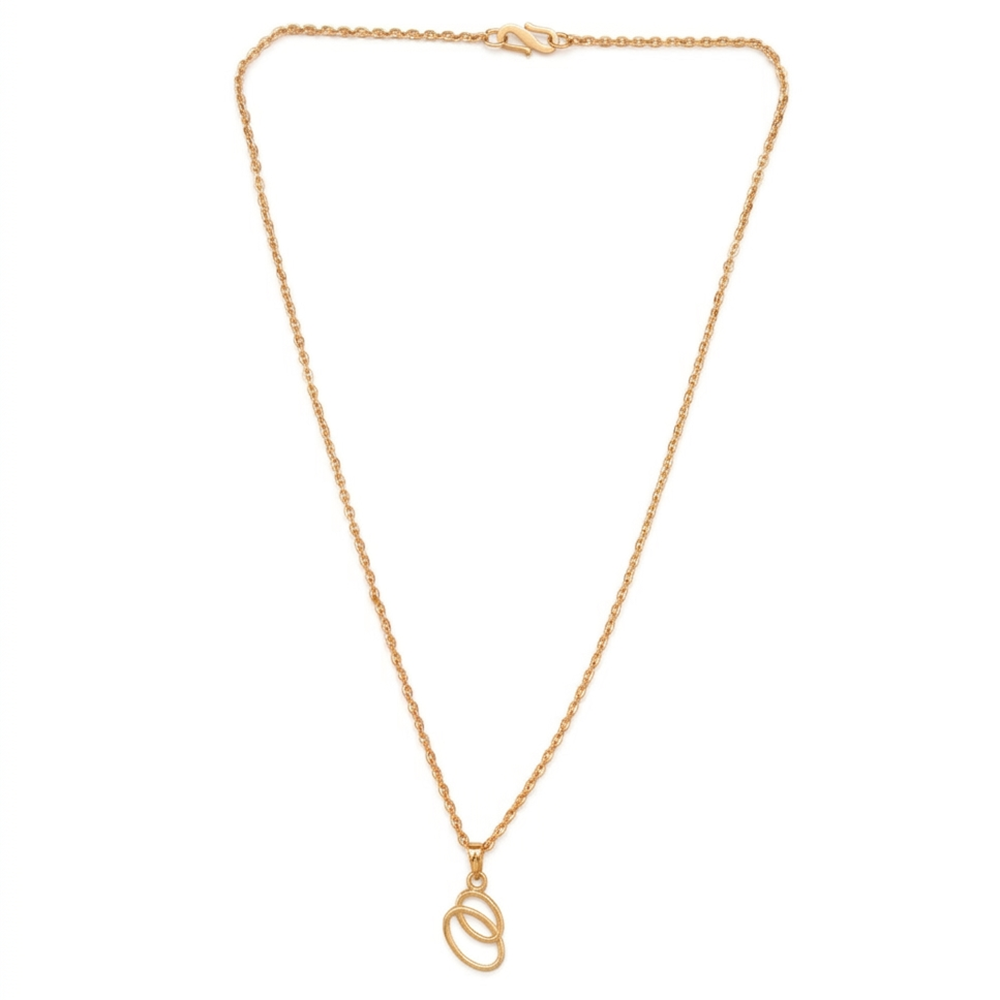 Urthn Rose Gold Plated Stylish Chain Pendant For Women & Girls(Pack of 12)