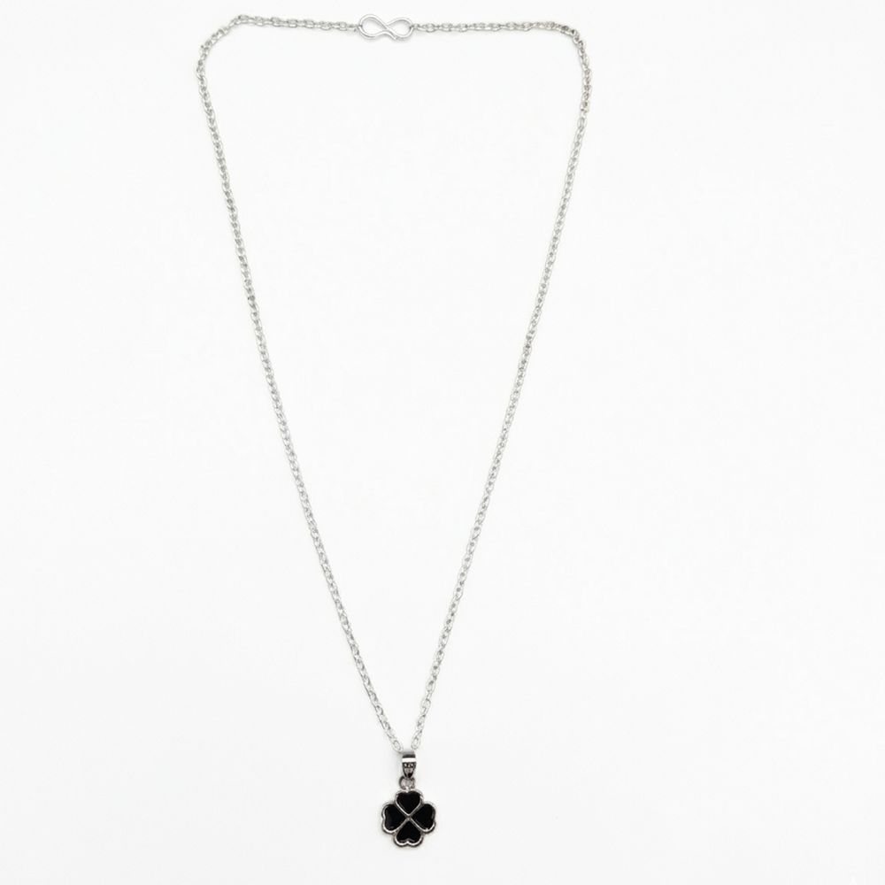 Urthn Silver Plated Clover Chain Pendant For Women/ Girls(Pack of 6)