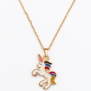 Urthn Fantasy Unicorn Meenakari Chain Pendant For Women/ Girls (Pack of 12)