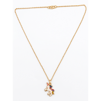 Urthn Fantasy Unicorn Meenakari Chain Pendant For Women/ Girls (Pack of 12)