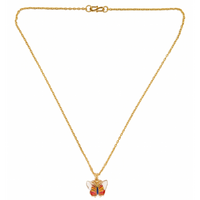  Urthn Cute Butterfly Design Meenakari Chain Pendant For Women/ Girls
