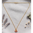 Urthn Cute Butterfly Design Meenakari Chain Pendant For Women/ Girls (Pack of 12)