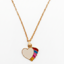 Urthn Cute Heart Shape Meenakari Chain Pendant For Women/ Girls (Pack of 12)