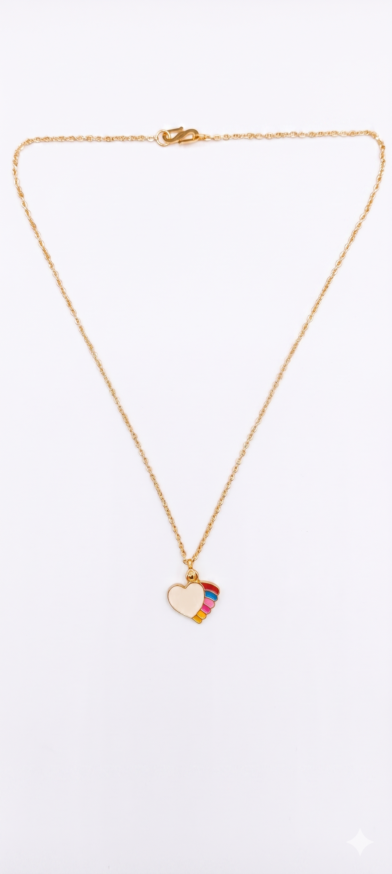 Urthn Cute Heart Shape Meenakari Chain Pendant For Women/ Girls (Pack of 12)