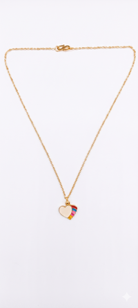 Urthn Cute Heart Shape Meenakari Chain Pendant For Women/ Girls (Pack of 12)