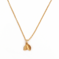 Urthn Gold Plated Leaf Chain Pendant for Women & Girls (Pack of 4)