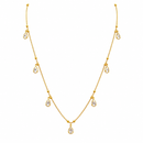 Urthn Elegant Gold Plated Teardrop Charm Necklace with Delicate Chain(Pack of 3)