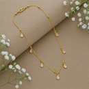 Urthn Elegant Gold Plated Teardrop Charm Necklace with Delicate Chain(Pack of 3)