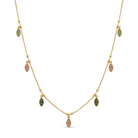 Urthn Elegant Gold Plated Teardrop Charm Necklace with Delicate Chain(Pack of 3)