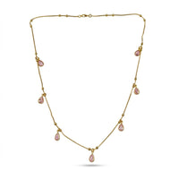Urthn  Minimal Gold Chain Necklace with Crystal Drop Charms (Set of 3)