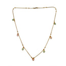 Urthn  Minimal Gold Chain Necklace with Crystal Drop Charms (Set of 3)