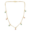 Urthn  Minimal Gold Chain Necklace with Crystal Drop Charms (Set of 3)