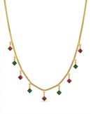 Urthn Elegant Gold Plated Teardrop Charm Necklace with Delicate Chain(Pack of 3)