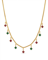 Urthn Elegant Gold Plated Teardrop Charm Necklace with Delicate Chain(Pack of 3)