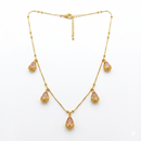 Urthn Lightweight Gold Plated Drop Charm Necklace for Women(Pack of 3)