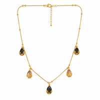 Urthn Designer Style Gold Chain Necklace with Drops Accents(Pack of 3)
