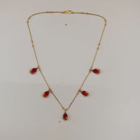 Urthn Stylish Gold Plated Multi Drop Charm Necklace(Pack of 3)