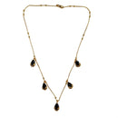 Urthn  Minimal Gold Chain Necklace with Crystal Drop Charms (Set of 3)