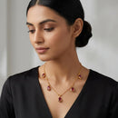Urthn  Minimal Gold Chain Necklace with Crystal Drop Charms (Set of 3)