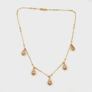 Urthn  Minimal Gold Chain Necklace with Crystal Drop Charms (Set of 3)