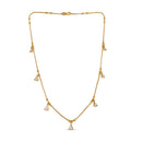 Urthn  Minimal Gold Chain Necklace with Crystal Drop Charms (Set of 3)
