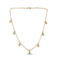 Urthn  Minimal Gold Chain Necklace with Crystal Drop Charms (Set of 3)