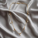 Urthn  Minimal Gold Chain Necklace with Crystal Drop Charms (Set of 3)