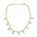 Urthn  Minimal Gold Chain Necklace with Crystal Drop Charms (Set of 3)