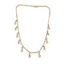 Urthn  Minimal Gold Chain Necklace with Crystal Drop Charms (Set of 3)