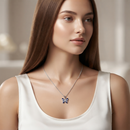 Urthn Graceful Butterfly Shape Meenakari Chain Pendant | Designer Jewellery for Women