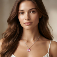 Urthn Graceful Butterfly Shape Meenakari Chain Pendant | Designer Jewellery for Women - 1205096F(Pack Of  12)