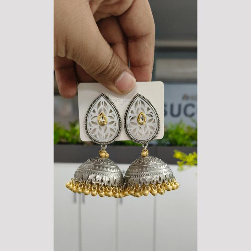 Wearhouse Fashion 2 Tone Plated Jhumki Earrings Timeless Elegance With Modern Twist