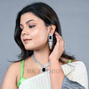 BK Fashion Silver Plated AD Stone Necklace Set