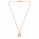 Urthn Stylish Rose Gold Plated Floating American Diamond Pendant Necklace(Pack of 3)