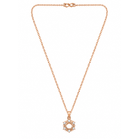 Urthn Stylish Rose Gold Plated Floating American Diamond Pendant Necklace(Pack of 3)