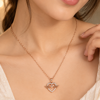 Urthn Stylish Rose Gold Plated American Diamond Pendant Necklace
