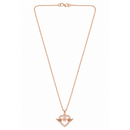 Urthn Stylish Rose Gold Plated Floating American Diamond Pendant Necklace(Pack of 3)