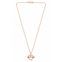 Urthn Stylish Rose Gold Plated Floating American Diamond Pendant Necklace(Pack of 3)