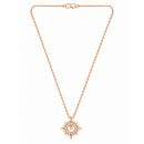 Urthn Stylish Rose Gold Plated Floating American Diamond Pendant Necklace(Pack of 3)