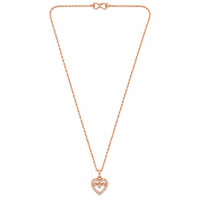 Urthn Stylish Rose Gold Plated Floating American Diamond Pendant Necklace(Pack of 3)