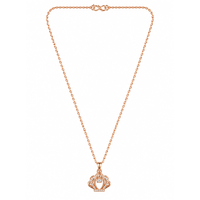 Urthn Stylish Rose Gold Plated Floating American Diamond Pendant Necklace(Pack of 3)