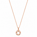 Urthn Stylish Rose Gold Plated Floating American Diamond Pendant Necklace(Pack of 3)