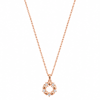 Urthn Stylish Rose Gold Plated Floating American Diamond Pendant Necklace(Pack of 3)