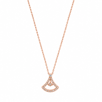 Urthn Stylish Rose Gold Plated Floating American Diamond Pendant Necklace(Pack of 3)