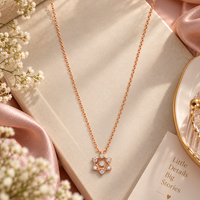 Urthn Chic American Diamond Rose Gold Plated Chain Necklace