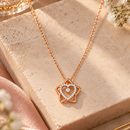 Urthn Chic American Diamond Rose Gold Plated Chain Necklace