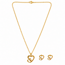 Urthn Anti Tarnish Chain Necklace with Heart Pendant & Matching Earrings for Women(Pack Of 6)