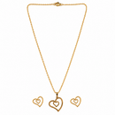Urthn Anti Tarnish Chain Necklace with Heart Pendant & Matching Earrings for Women(Pack Of 6)